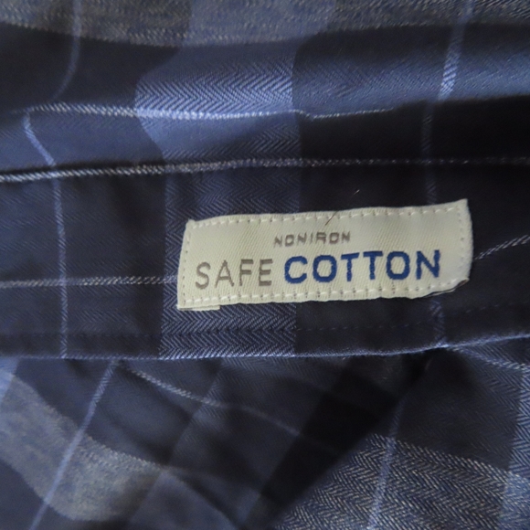 Twillory Untuck(able) Navy Plaid Stretch Tailored Fit Button-Up Shirt Size M - Picture 6 of 8